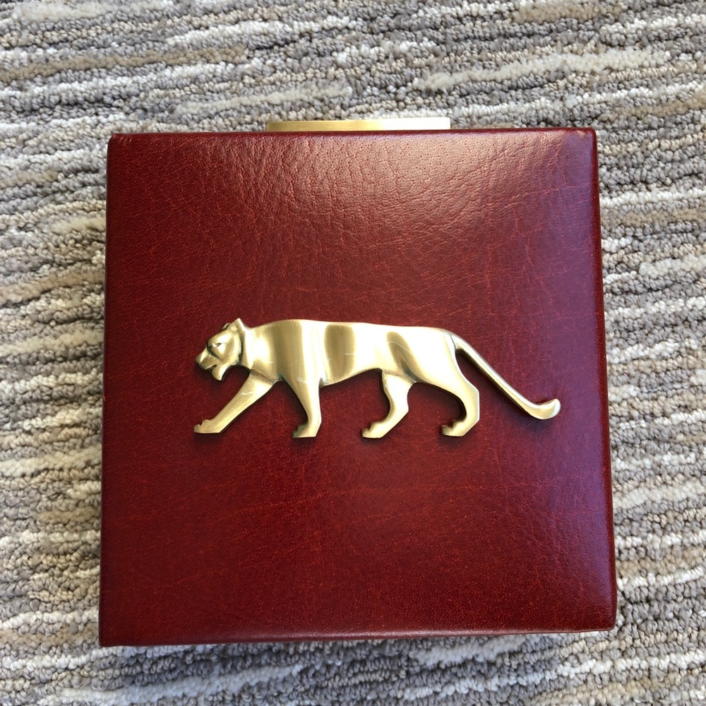 SABYASACHI Maroon Square Bengal Tiger Clutch